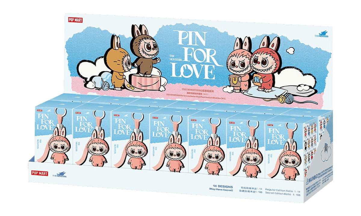 Pop Mart Labubu THE MONSTERS Pin for Love Series N-Z Vinyl Plush Pendant Sealed Whole Set (14 Blind Boxes) Mystery