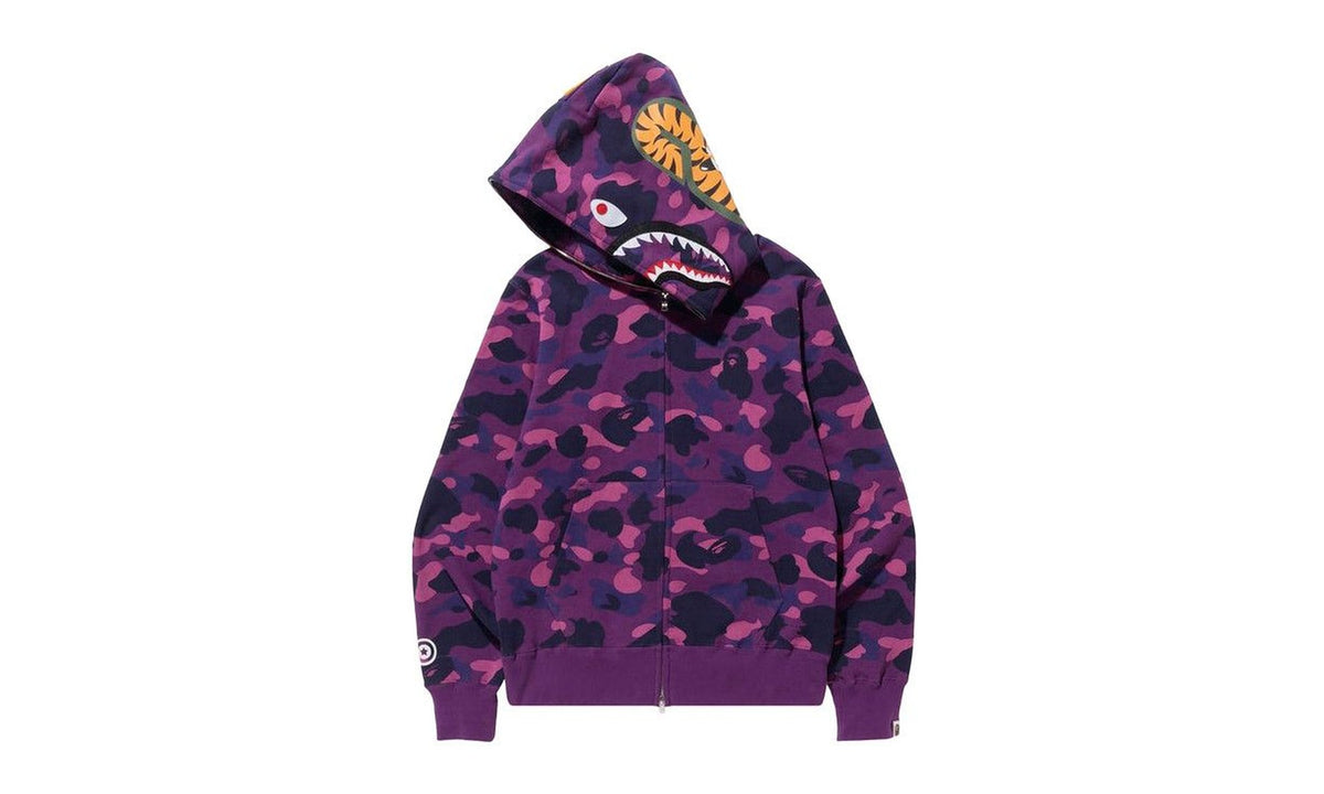 BAPE Color Camo Shark Full Zip Hoodie Purple