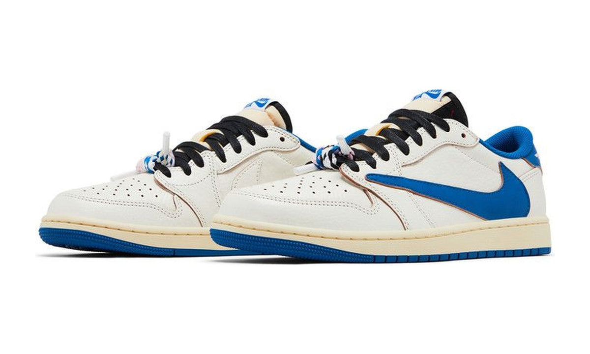 Fragment Design x Travis Scott x Air Jordan 1 Retro Low OG SP Sail Military Blue