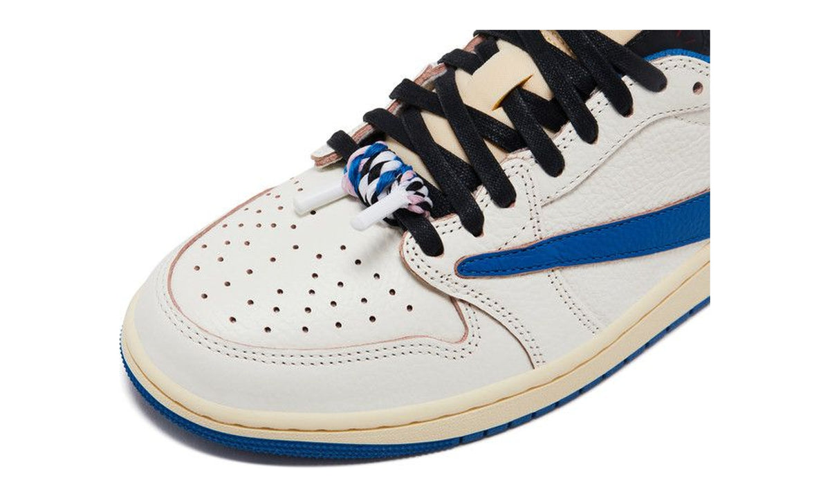 Fragment Design x Travis Scott x Air Jordan 1 Retro Low OG SP Sail Military Blue