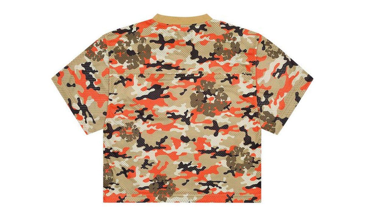 Denim Tears Camo Cotton Wreath Mesh Football Top Brown