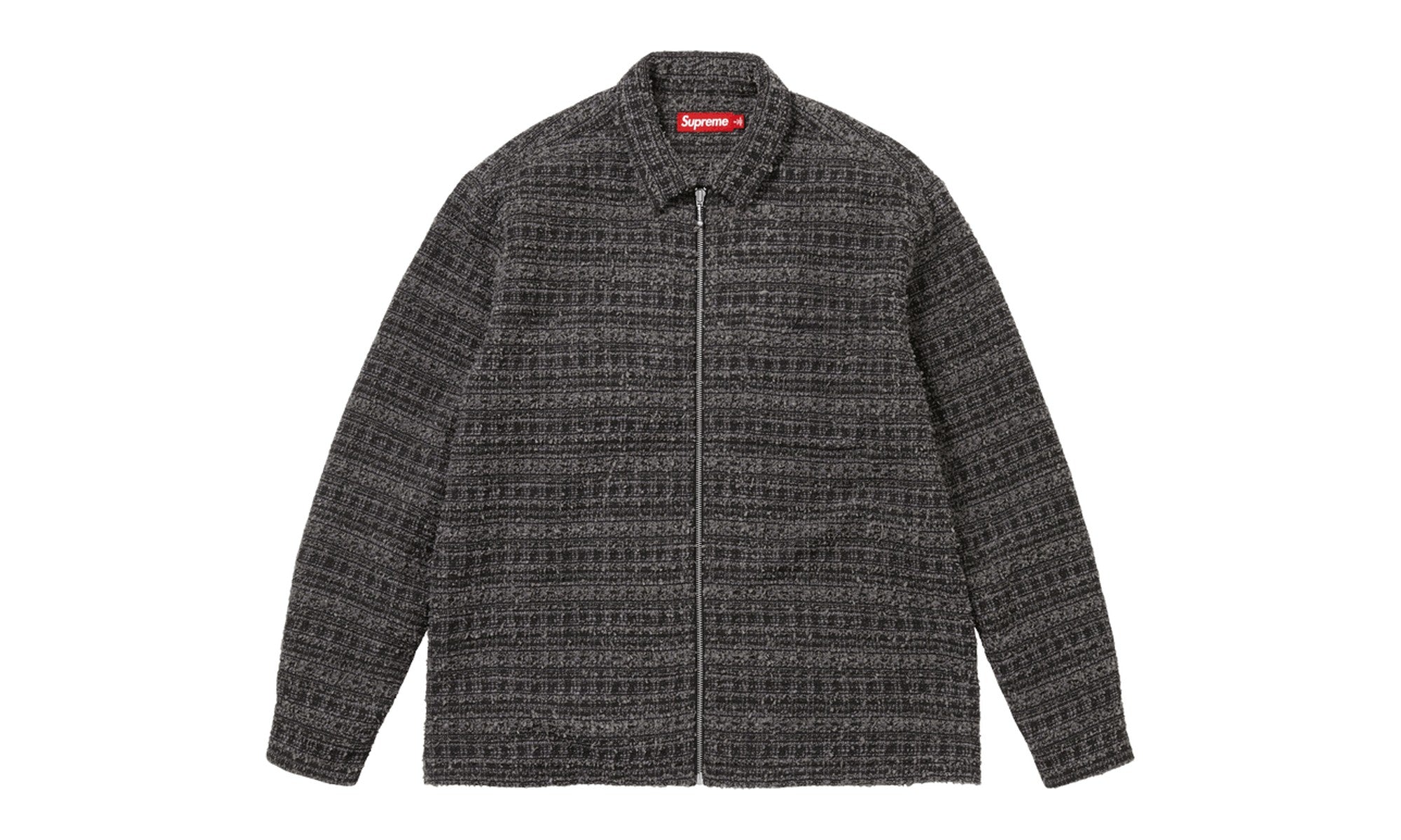 Supreme Bouclé Zip Up Shirt Black