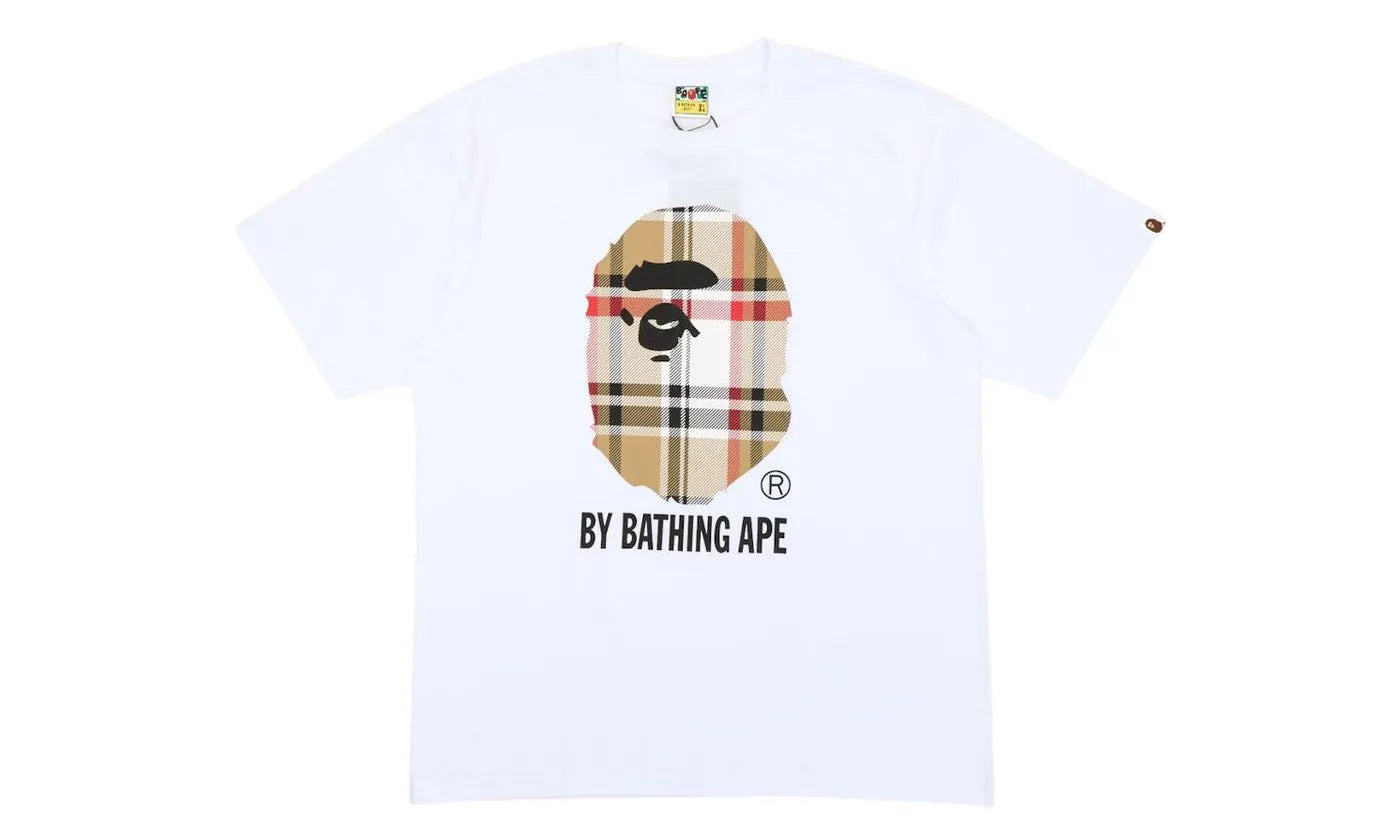 BAPE A Bathing Ape Check by Bathing Tee White/Beige - BAPE-BABACBBT-MULTI