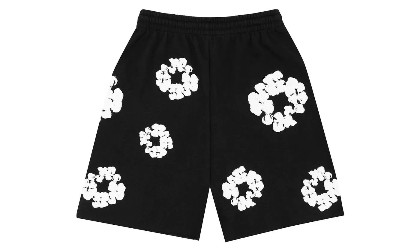 Denim Tears The Cotton Wreath Shorts Black - DT-DTTCWS-BLACK1