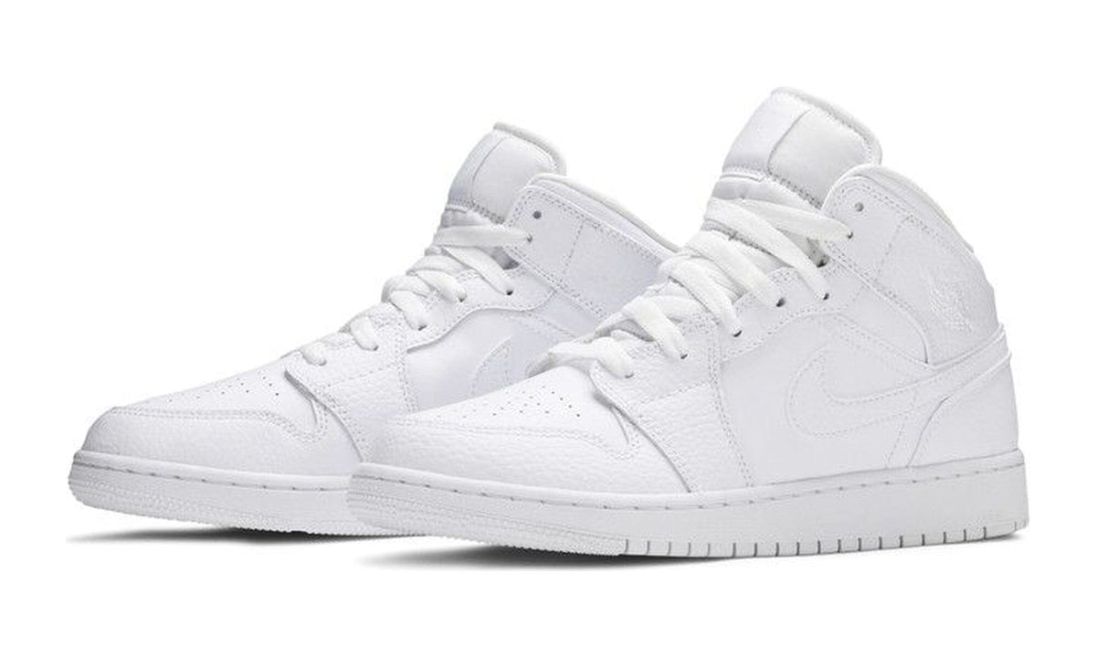 Nike Air Jordan 1 Mid Triple White (GS)