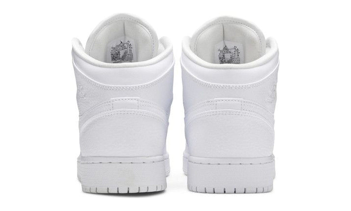 Nike Air Jordan 1 Mid Triple White (GS)