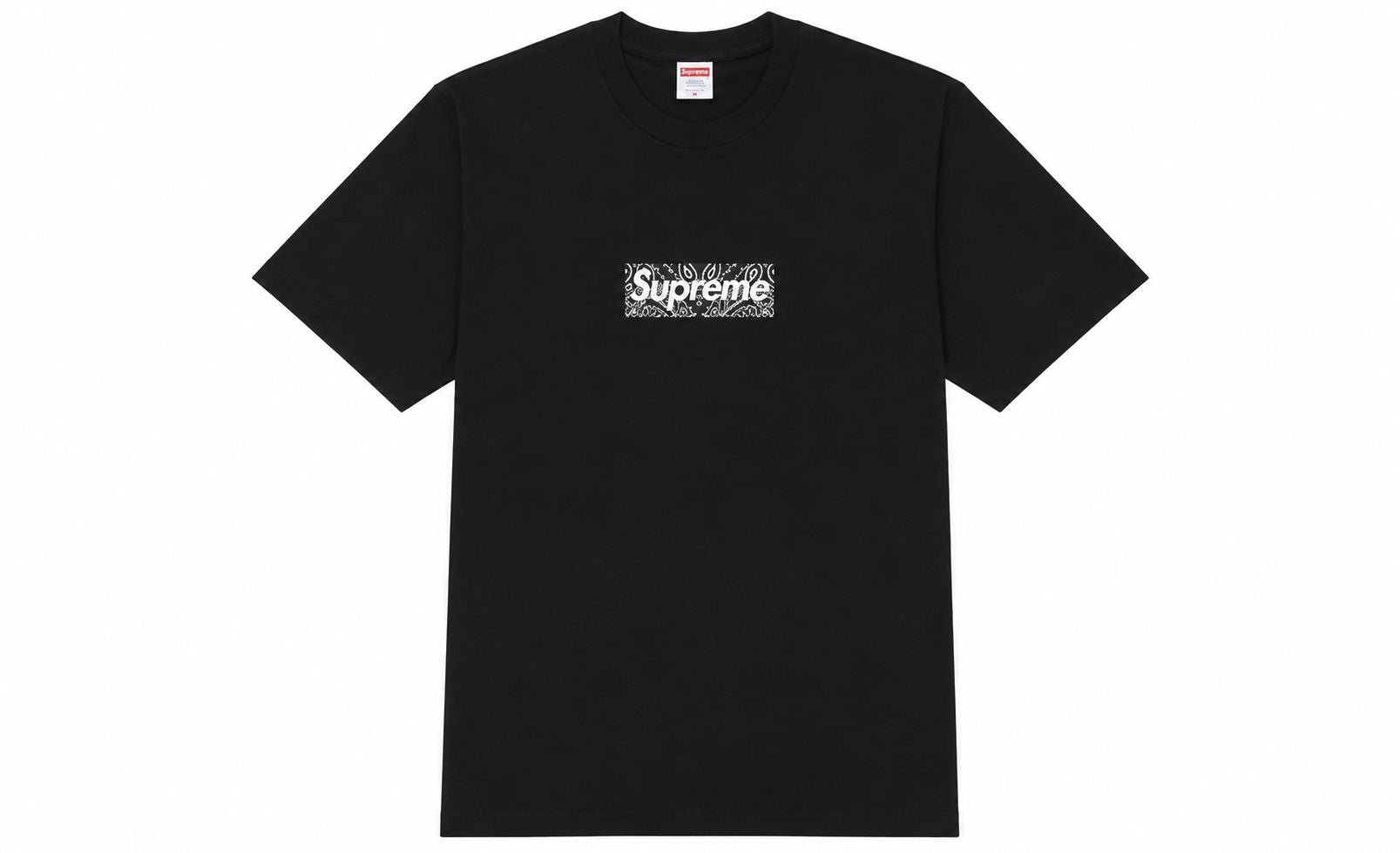 Supreme Bandana Box Logo Tee Black apparels Supreme