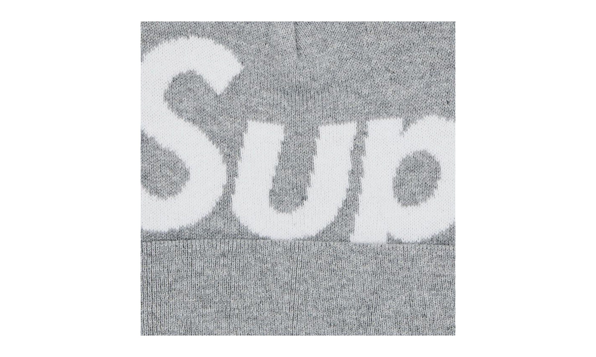 Supreme Big Logo Beanie Heather Grey