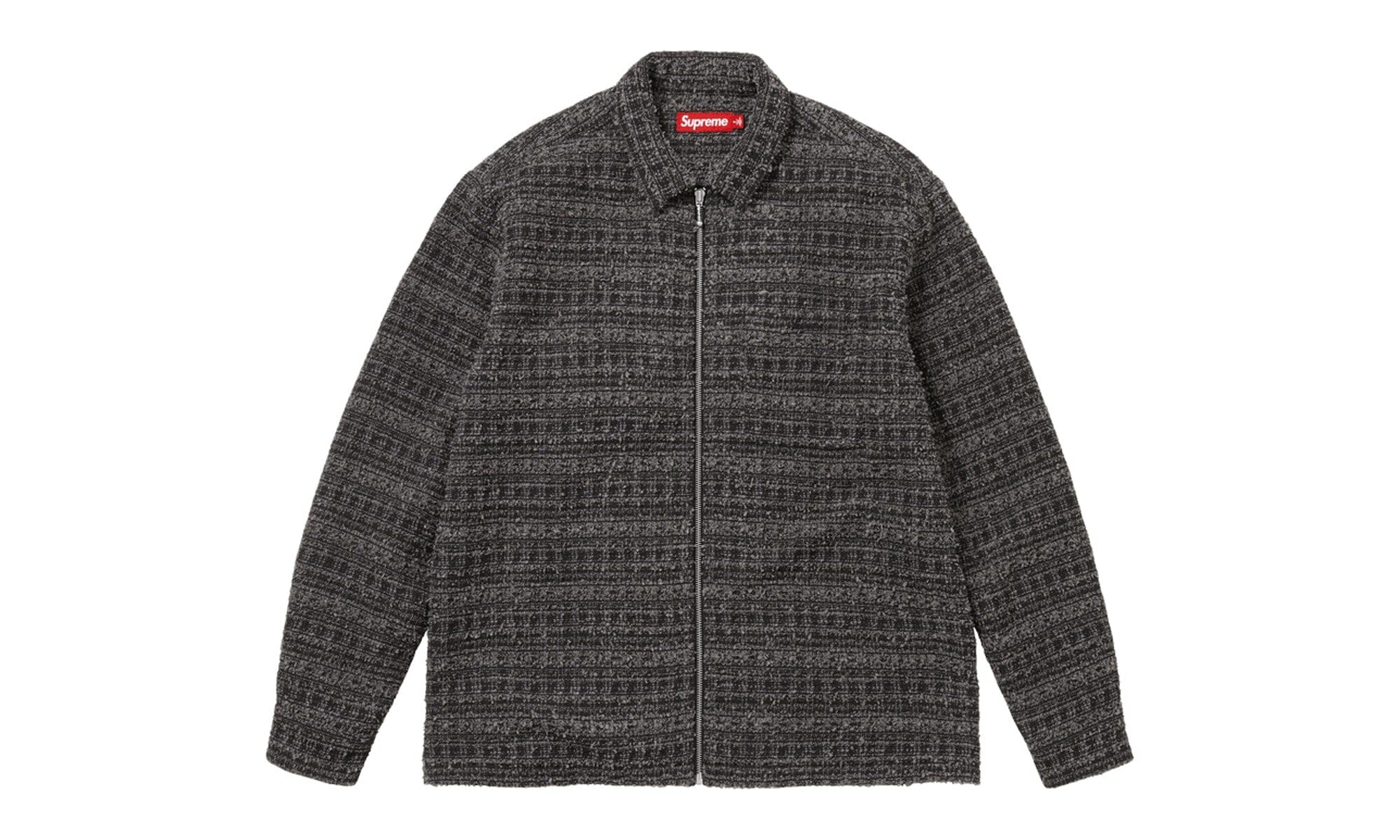 Supreme Bouclé Zip Up Shirt Black
