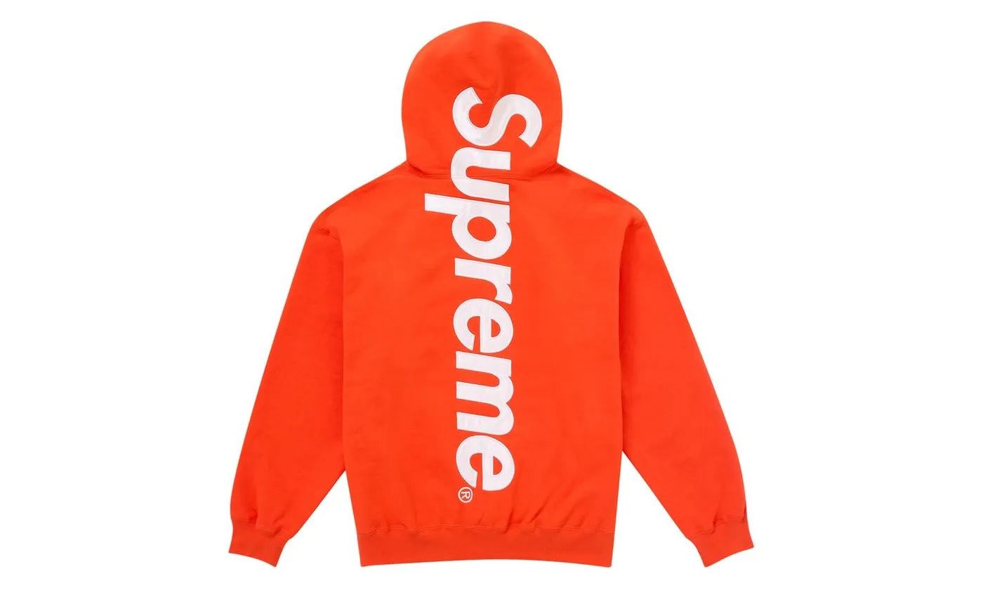 Supreme Satin Applique Hooded Sweatshirt FW24 Bright Orange