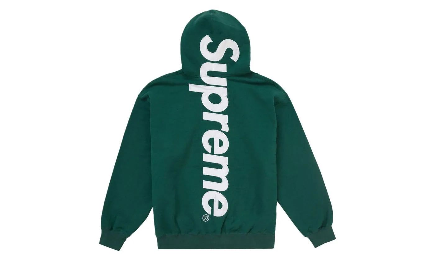 Supreme Satin Applique Hooded Sweatshirt FW24 Dark Green