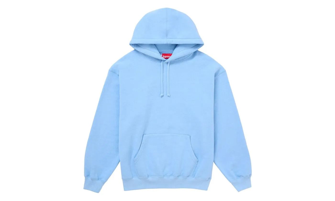 Supreme Satin Applique Hooded Sweatshirt FW24 Light Blue