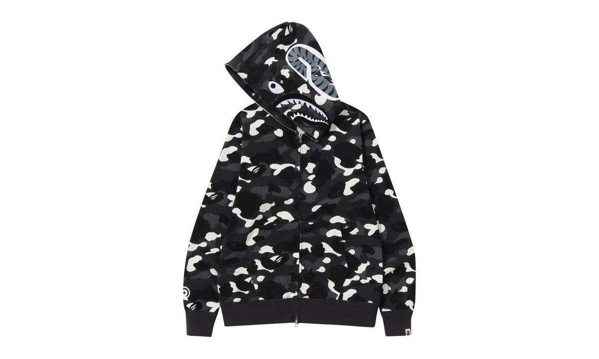 BAPE City Camo Shark Full Zip Hoodie Black