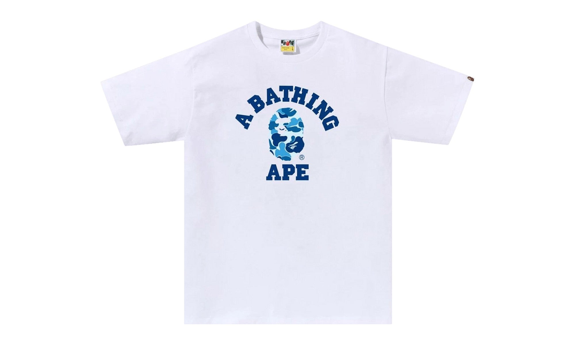 BAPE ABC Camo College Tee White/Blue