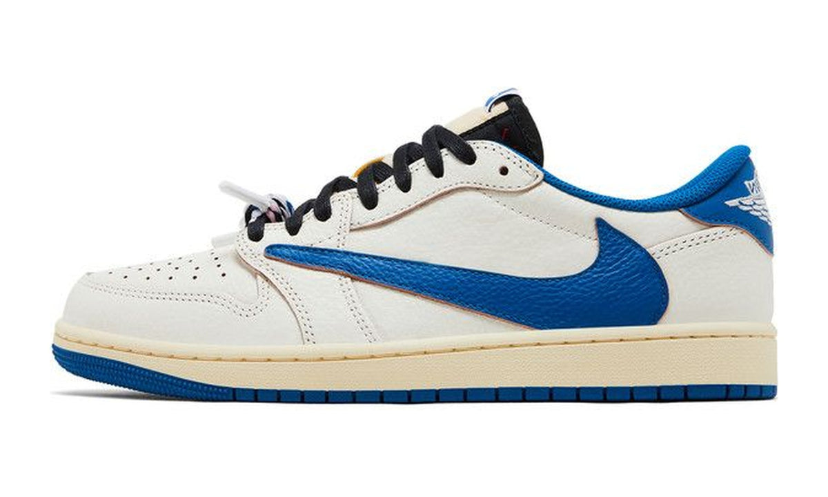 Fragment Design x Travis Scott x Air Jordan 1 Retro Low OG SP Sail Military Blue