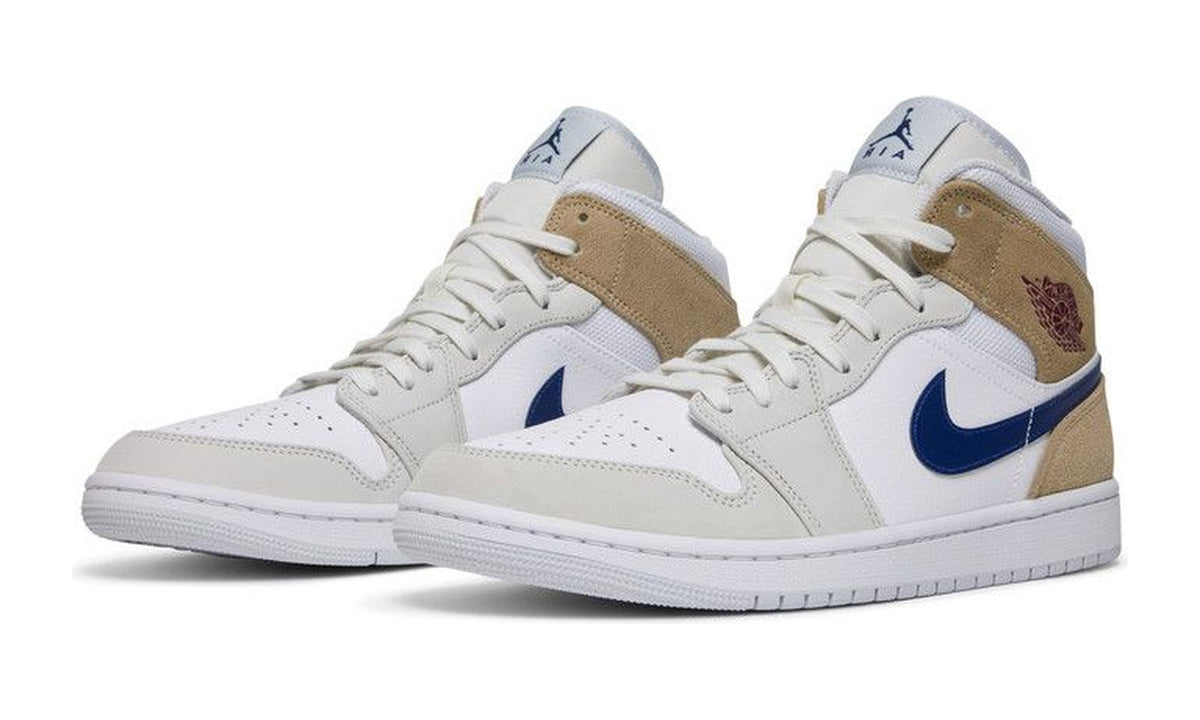 Air Jordan 1 Mid White Khaki Blue Void