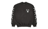 KAWS For Kid Cudi Moon Man Back Print Crewneck Sweatshirt Vintage Black