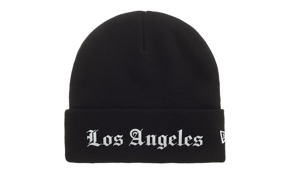 Supreme New Era Shop Los Angeles Beanie Black