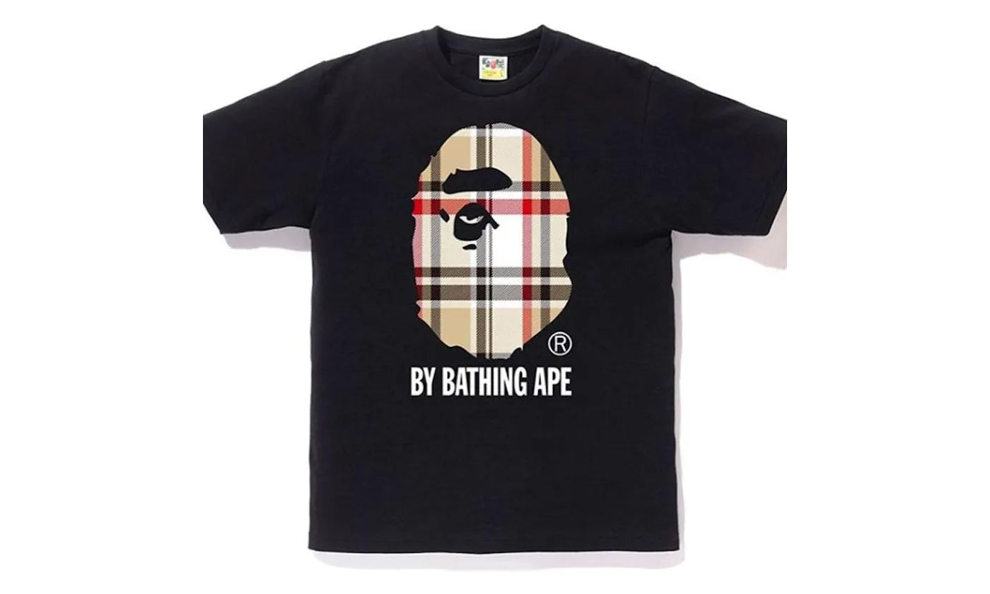 BAPE A Bathing Ape Check by Bathing Tee Black/Beige - BAPE-BABACBBT-MULTI