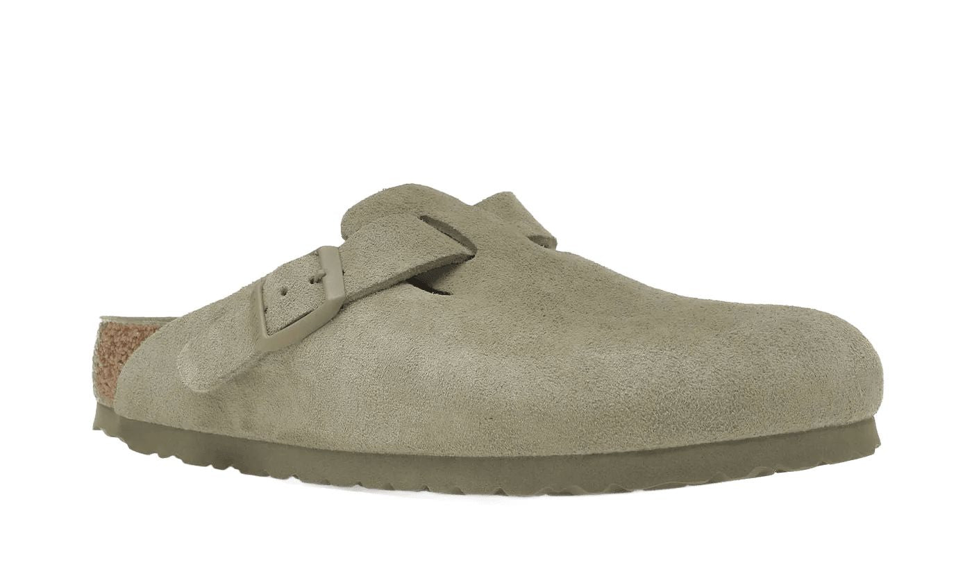 Birkenstock Boston Soft Footbed Suede Faded Khaki