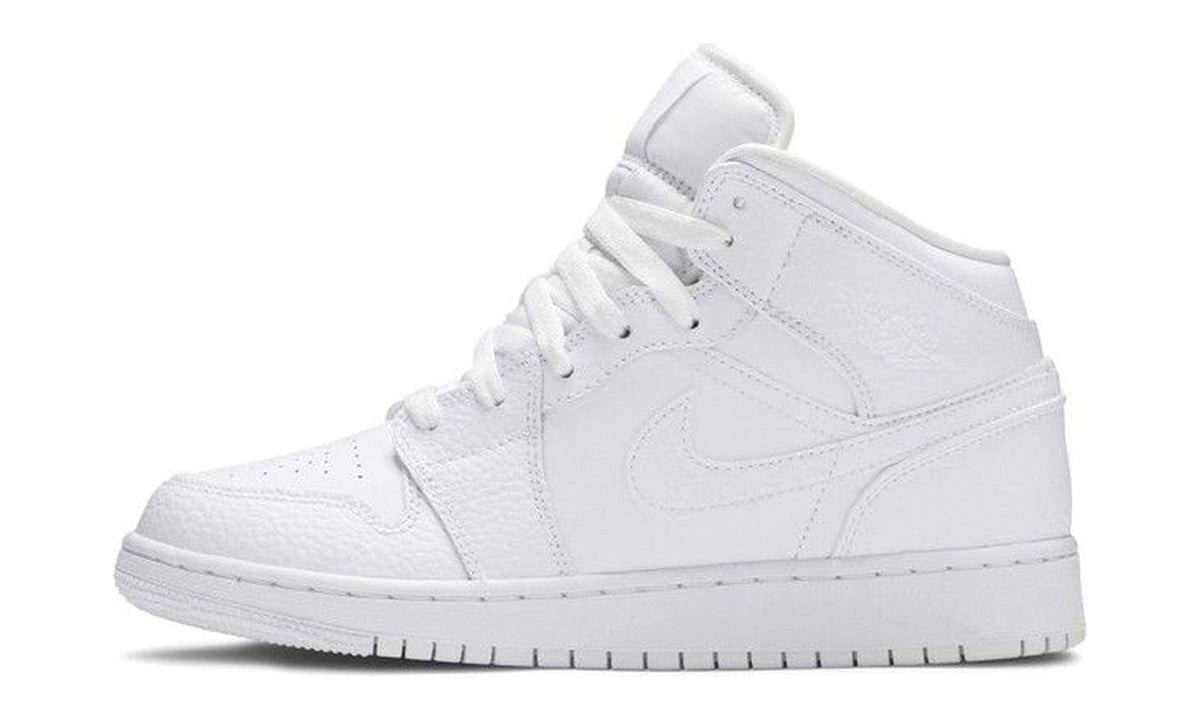 Nike Air Jordan 1 Mid Triple White (GS)