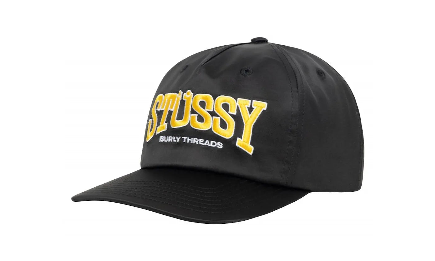 Stussy Mid Depth Burly Threads Snapback Black - 1311161-BLAC