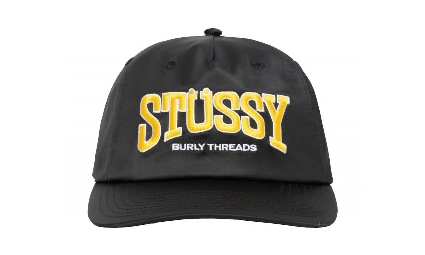 Stussy Mid Depth Burly Threads Snapback Black - 1311161-BLAC