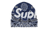 Supreme Bandana Big Logo Beanie Navy