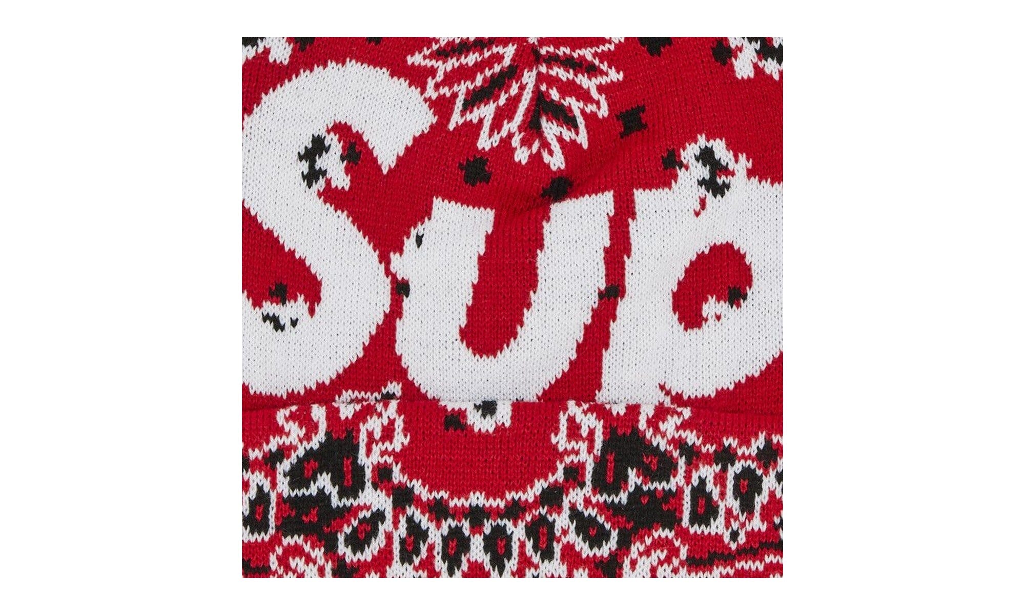 Supreme Bandana Big Logo Beanie Red
