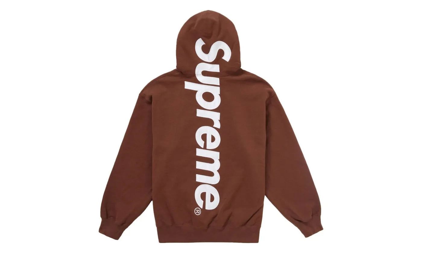 Supreme Satin Applique Hooded Sweatshirt FW24 Brown