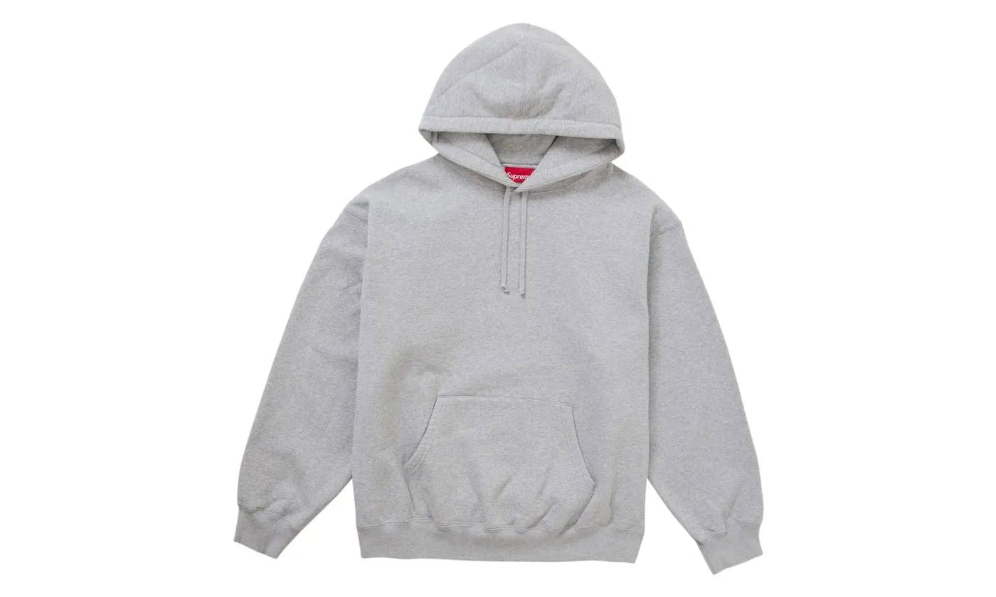 Supreme Satin Applique Hooded Sweatshirt FW24 Heather Grey